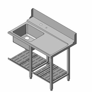 Winterhalter Zu/Ablauftisch PT-Serie - 1200x700x850 rechts mit Spülbecken